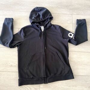 ADIDAS Black Sweatshirt Full Zip hoodie/ Sleeve Logo